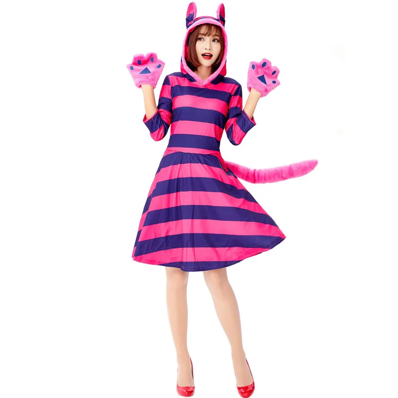 Alice Wonder Land Costume for Woman Girl Party Clothes Cosplay Birthday Game OEM Fancy Dress up Cat Role Play Pretend Halloween