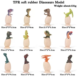 Oenux Wholesale Soft TPR Miniature Dinosaur Eggs Play Set Stegosaurus Carnotaurus Model Cake Toppers Kids Toy