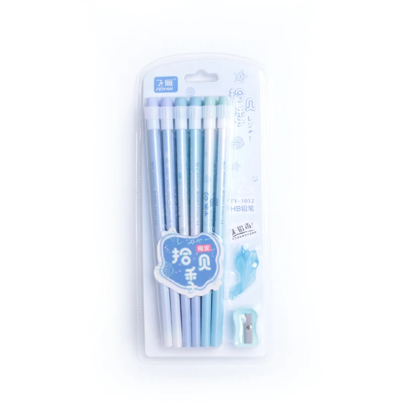 Feiyan professional HB pencil and eraser set hb pencil with Rubber head custom hb pencil