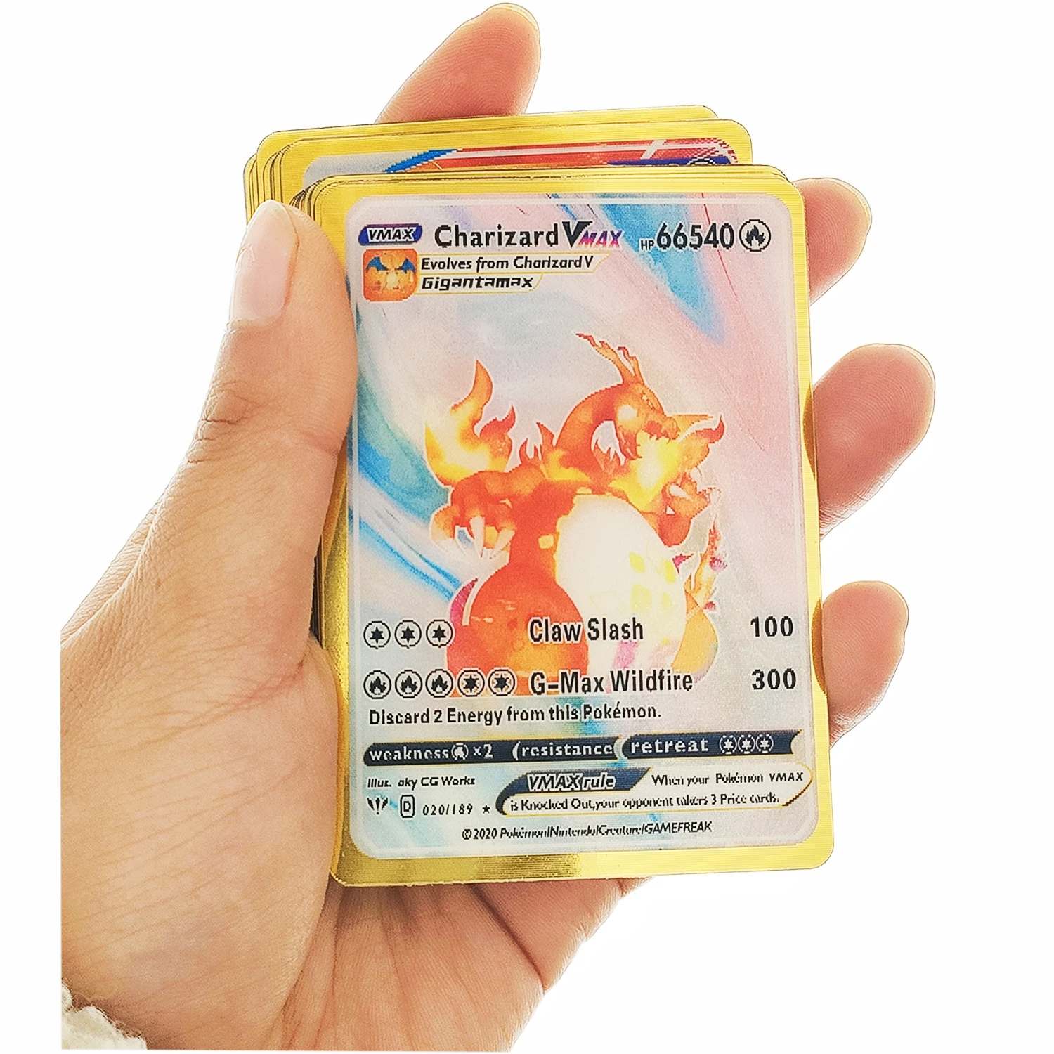 Poke mon Card 10 pack 100pcs English Ver 3D Three Dimensional Triga Collection Adult Children Poker Game Card Collection