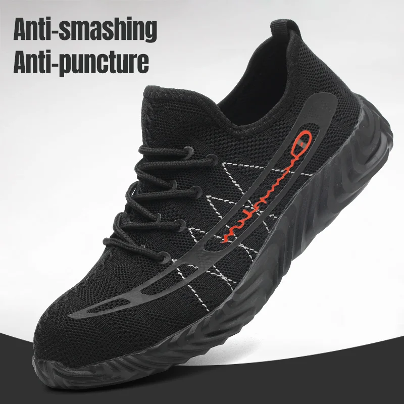 Мужская зимняя Рабочая обувь; Защитная Рабочая обувь со стальной вставкой на носке обувь; Рабочая обувь с защитой от скольжения; Легкие и дышащие; Строительство тапки