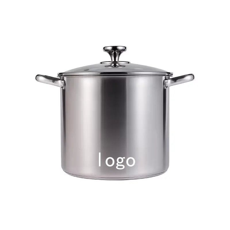 korean three layer non-stick commerccial kitchen restaurant stainless steel soup pot with glass lid small soup pots