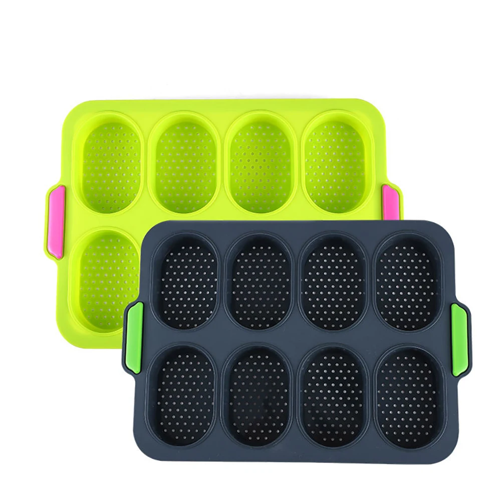 Mini Baguette Baking Tray Non-stick Silicone French Bread Pan Loaf Pan Bread Crisping Tray Muffin Trays for Cakes Breadstick
