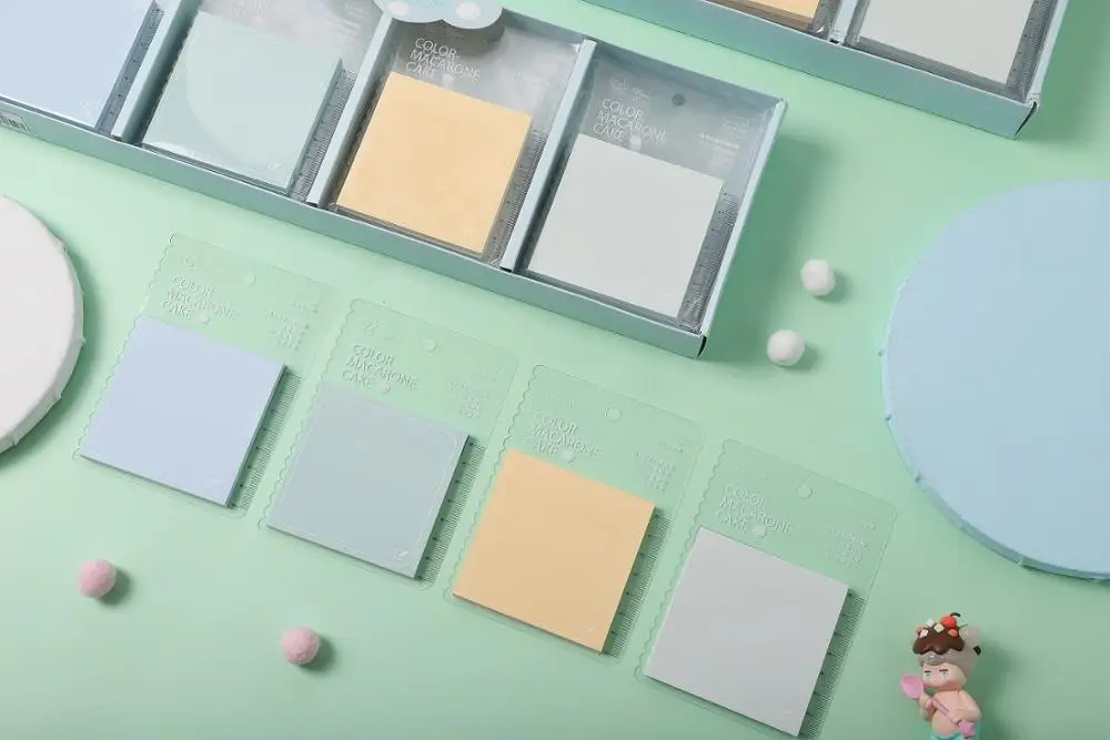 wholesale colored Macaron paper memo sticky notes Promotional wood free recycled paper sticky notes