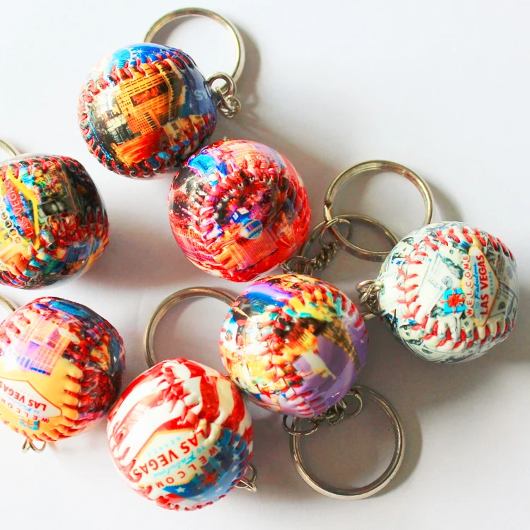 wholesales custom promotional pendant sports souvenir simulation baseball keychain