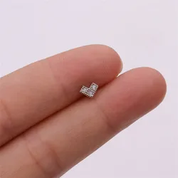 Geometric Snowflake Zircon Stud Earring Single Earring Stainless Steel Screw Earrings Creative Ear Piercing Jewelry