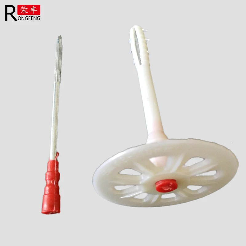 Plastic Anchor Nail Wall Insulation Special Nails Hat Nails/insulation Anchors/wall Plug Red Construction RF-PIA9090 3.3mm~3.6mm