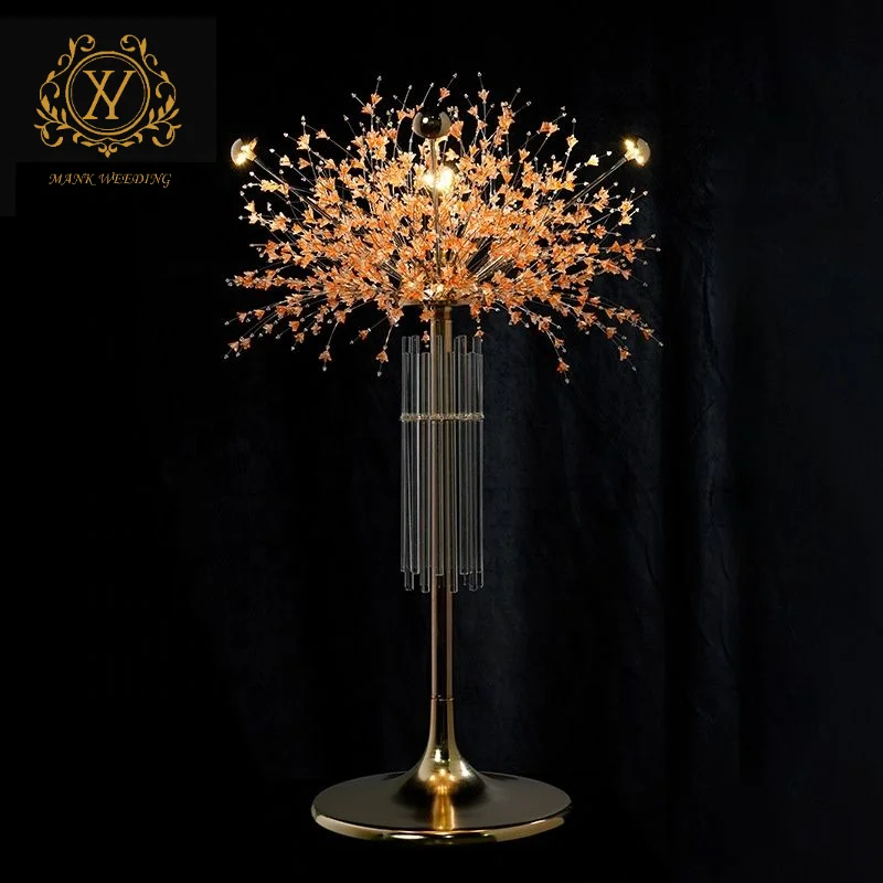 Tall Metal Flower Stand Luxury Crystal Wedding Centerpieces Hollow Spiral Flower Stand for Wedding Table Decoration