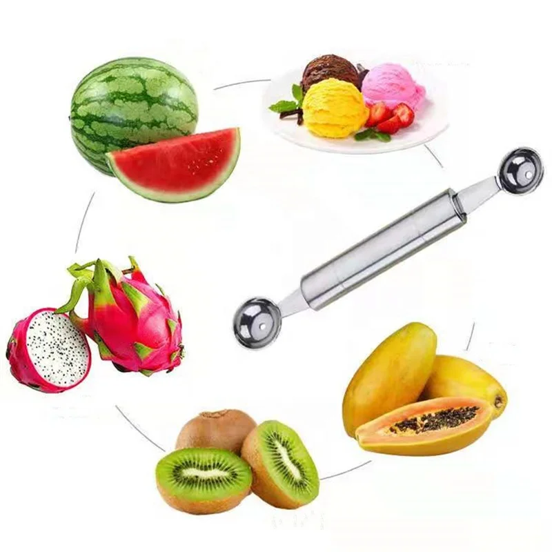 double-end kitchen gadgets selling best stainless steel fruit knife watermelon Scoops & watermelon Baller