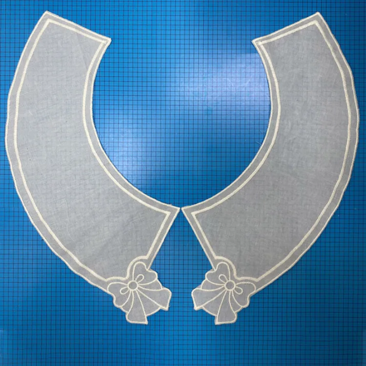 MSBJ0394 Stock Hot Sale Beautiful  Cotton  Hollow-out Water Soluble Lace  Embroidery Neckline