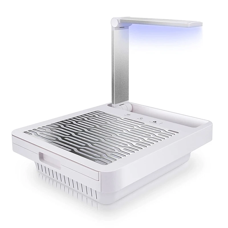 Powerful Electric Nail Table Vacuum Cleaner Dust Collector Extractor with Lamp