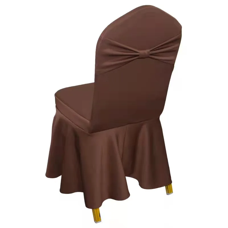 2021 Luxury And Fashion Chair Cover With Butterfly Knot Decoration Hotel Banquet Wedding Jacquard Chair Cover