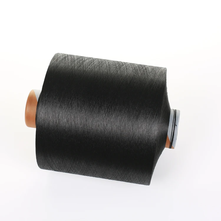100% переработанная полиэфирная пряжа 300/96 He SD черного цвета для изготовления молний