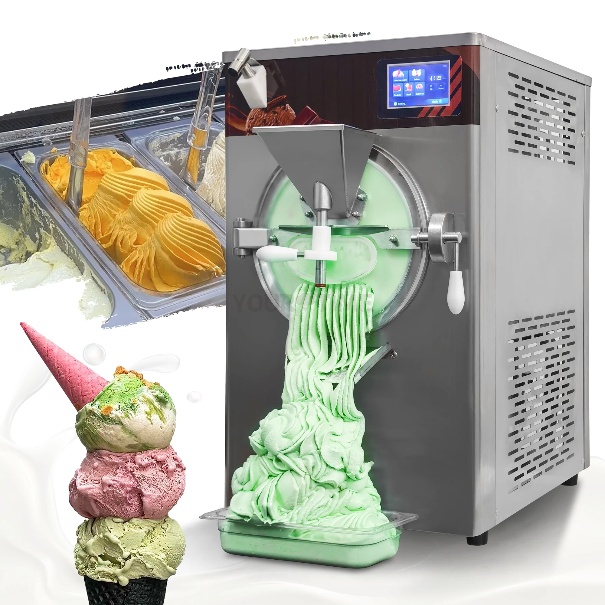 Yourtime 48L/H High production hard ice cream making machine/horizontal continuous batch freezer/ice cream gelato machine