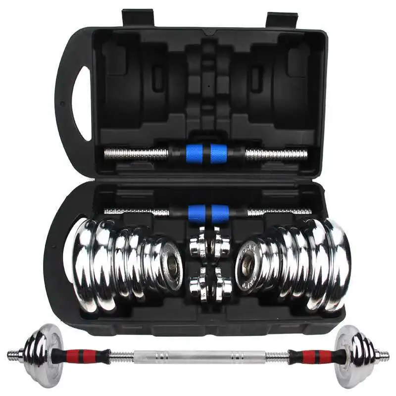 Weight Lifting Adjustable Cast Iron Chrome Dumbbell Set