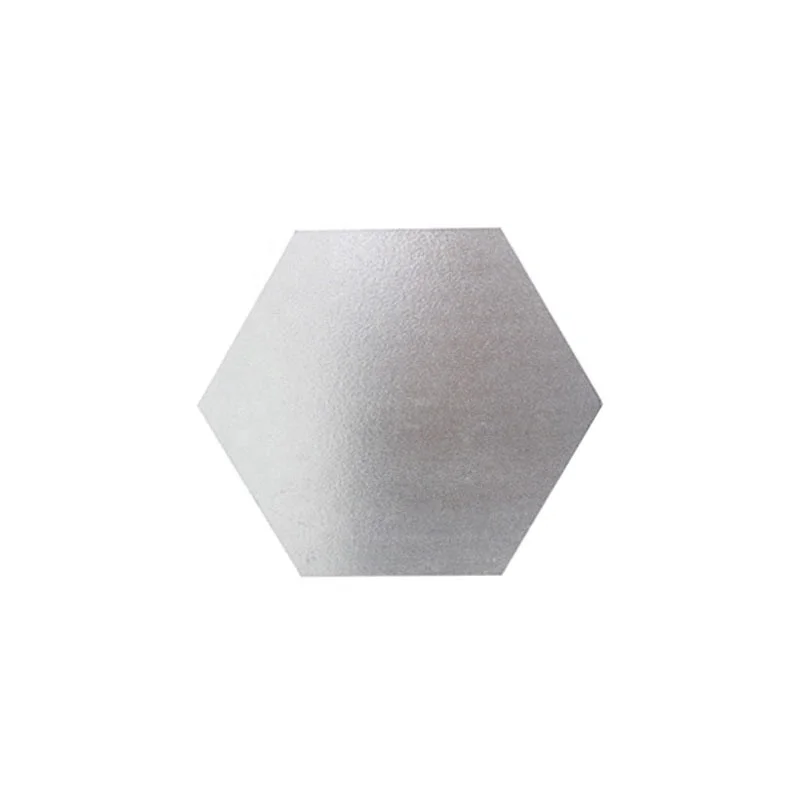 Silver hexagon shape wood cake drum for wedding