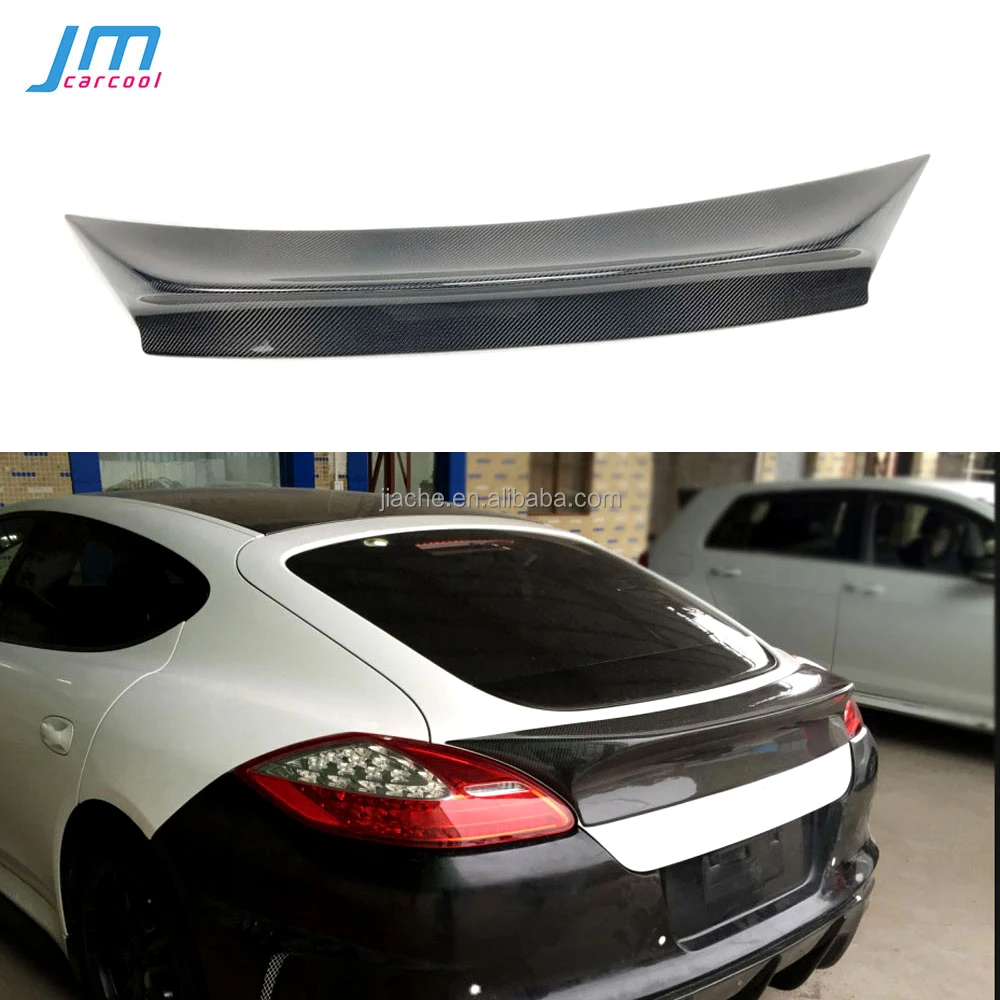 Carbon Fiber Car Rear Trunk Spoiler Wings For Porsche Panamera S 970.1 2009-2013 VRT Style FRP Boot Trim Sticker Car Styling