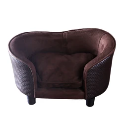 Роскошный бархатный диван для собак Hoopet из полиуретановой ткани 3/4