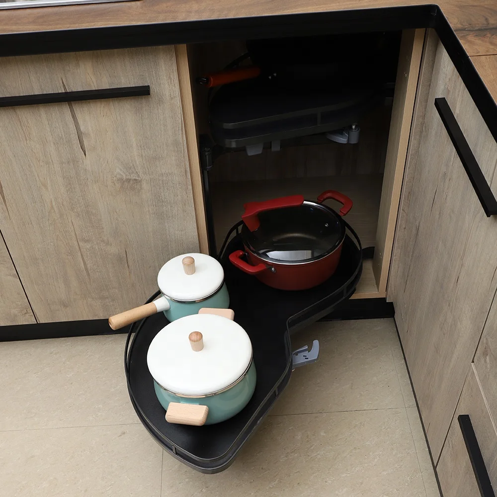 Золотая жила Двухуровневая угловая полка для шкафа Поворотная стойка левой кухни волшебные поворотные Угловые органайзеры