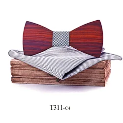 Wedding solid wood bow tie Gift celebration holiday accessories set