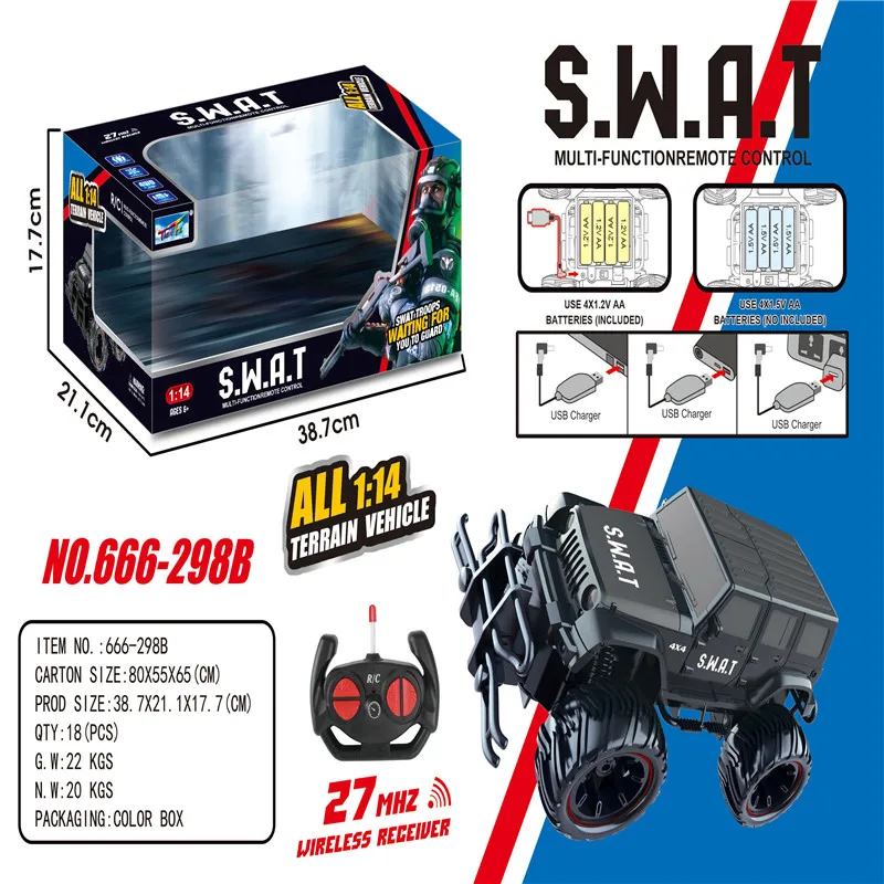 1/14 swat внедорожник с дистанционным управлением трюковый автомобиль Детский Электрический радиоуправляемый Дрифт-автомобиль мальчик Радиоуправляемый автомобиль для мальчика