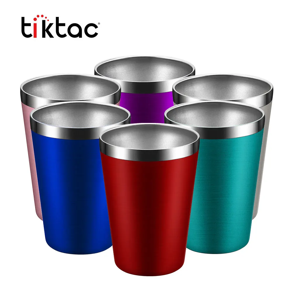 Wholesale 16 oz double wall matte black stainless steel coffee tumbler cups in bulk