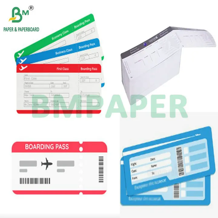 150gsm 175gsm Coated C1S Thermal Roll For Boarding Passes Serrated Lines 18.8cm x 8.3cm Size