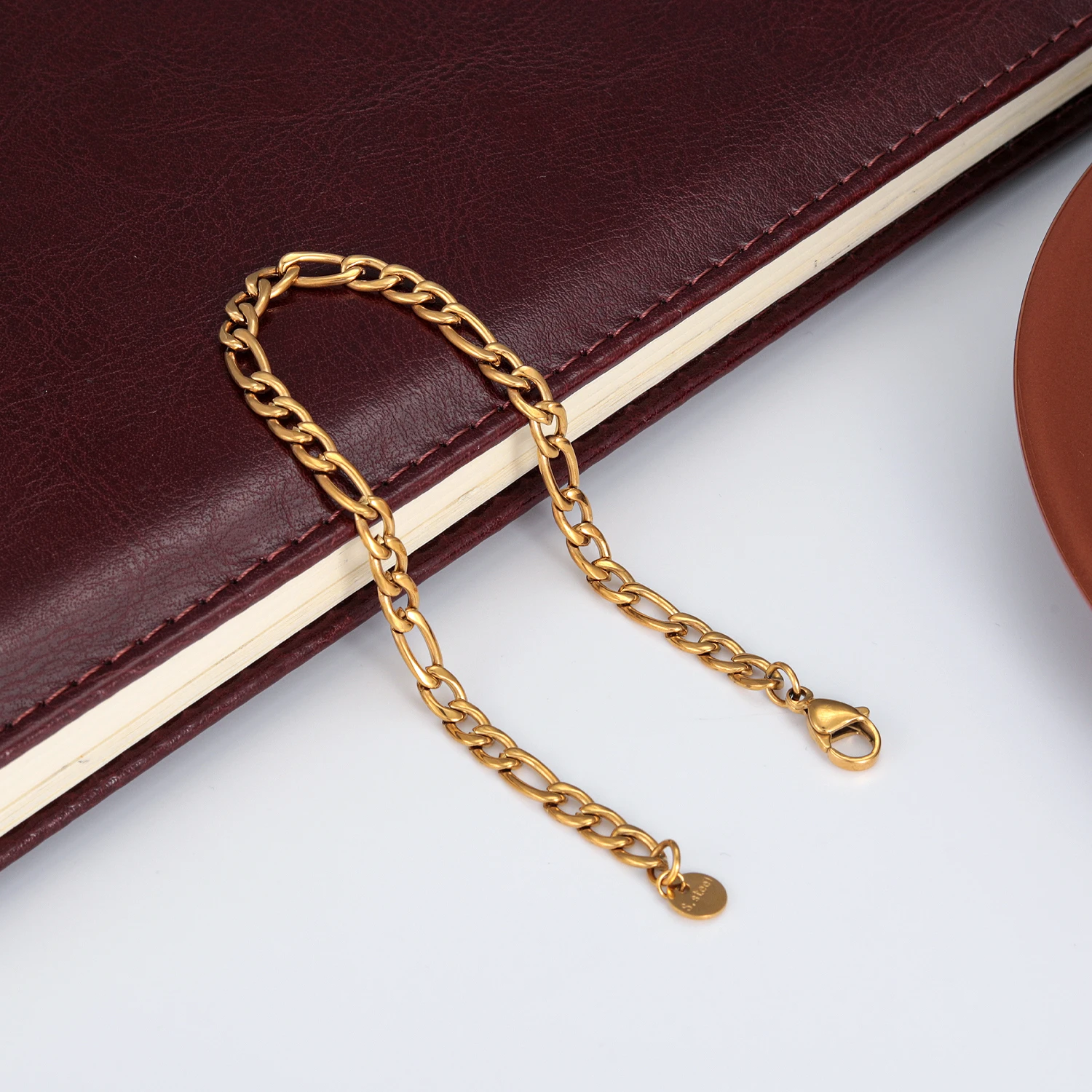 VIANRLA 316L Stainless Steel Bracelet Jewelry 18K Gold PVD plated Humanoid Chain Bracelets