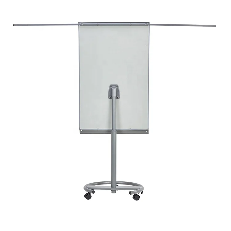 Office & school supplies mobile white board flipchart easel height adjustable magnetic whiteboard flip chart stand with wheels