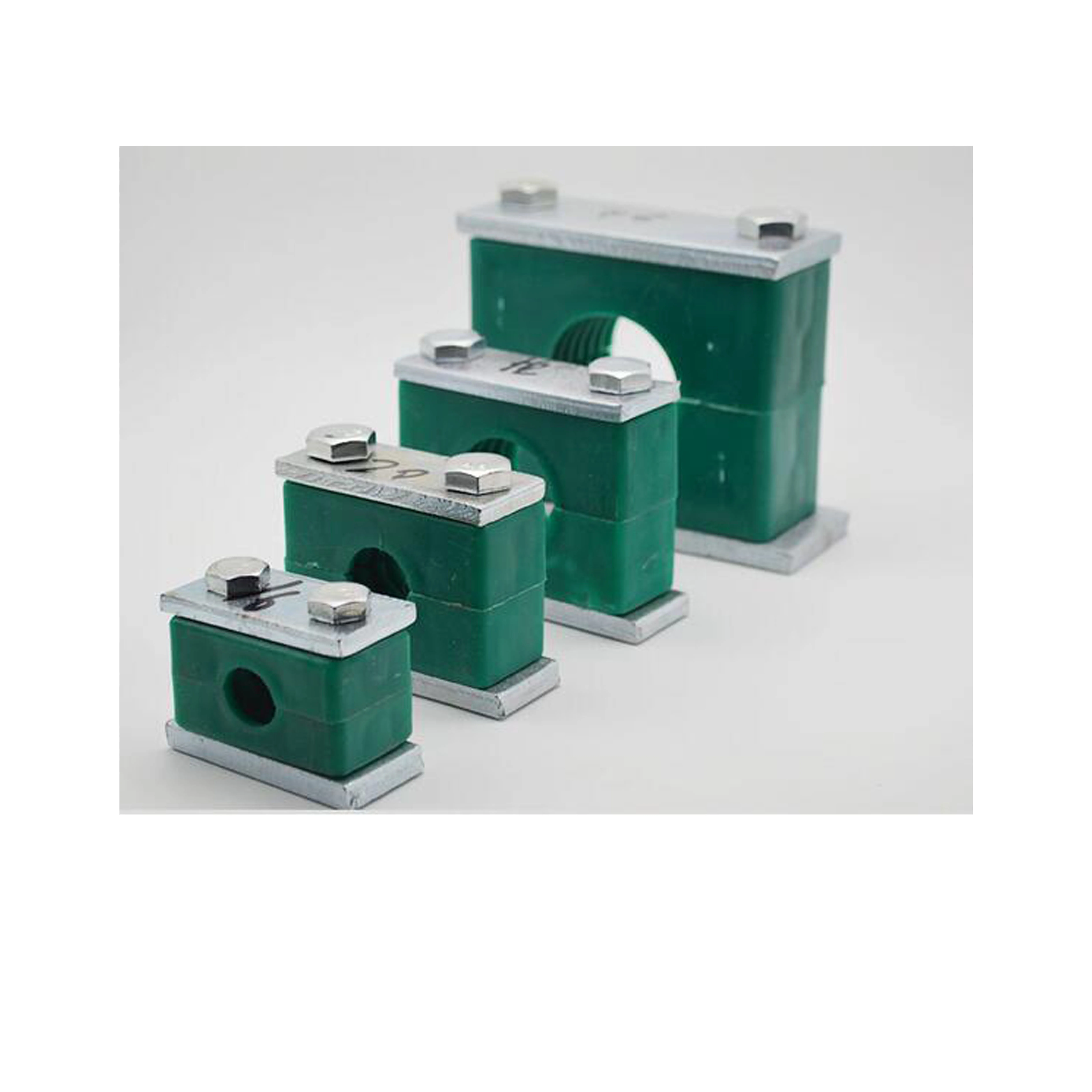Clamping head fastener double hole plastic hydraulic pipe clamp