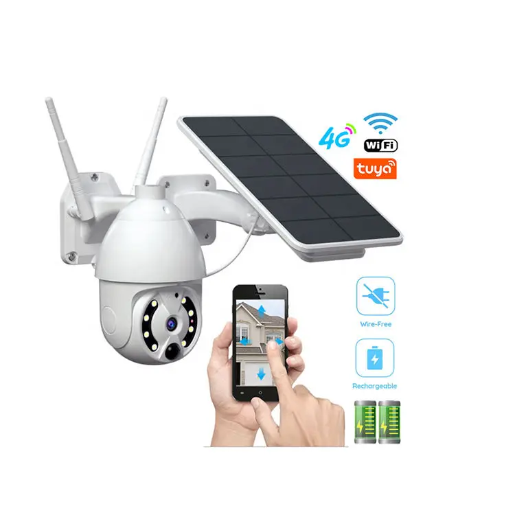 4G SIM Card 1080P IP Camera WIFI Solar Panel Battery Security Camera Waterproof Outdoor PTZ CCTV Camera