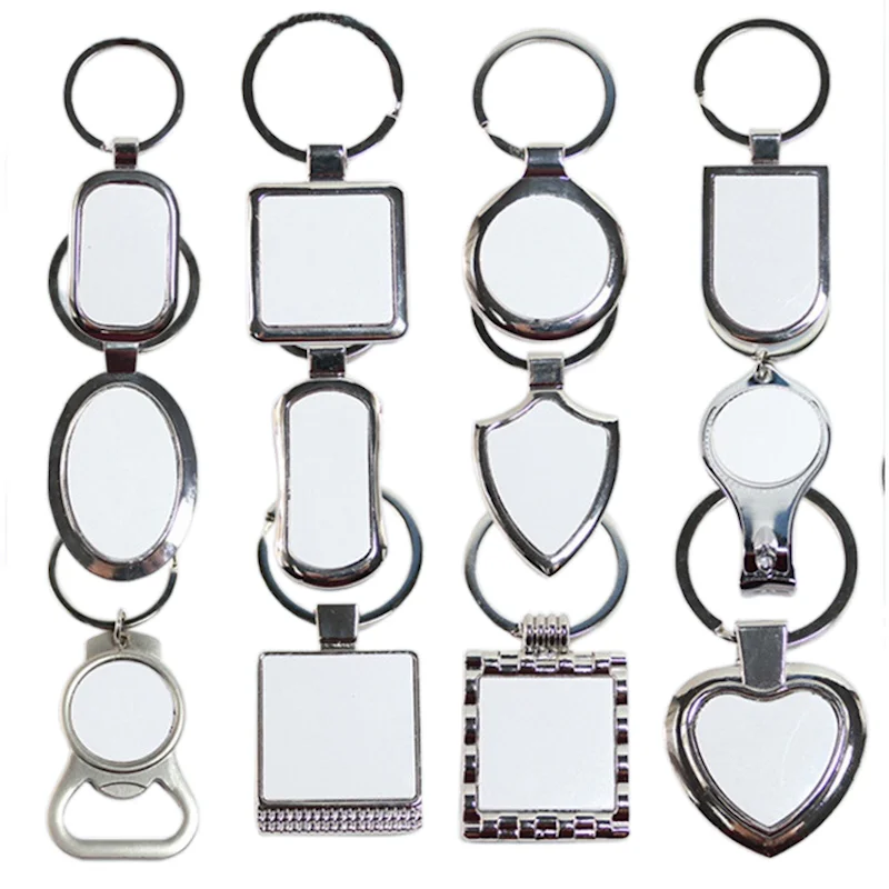 
Wholesale custom sublimation blank metal round logo keychain for sale DIY Sublimation Blank metal keychain 