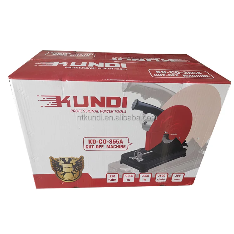 High Quality KUNDI Brand Professional Manufacturer  355mm, 2200W Metal Cut Off Machine  Saw Abrasive Wheel Machine
