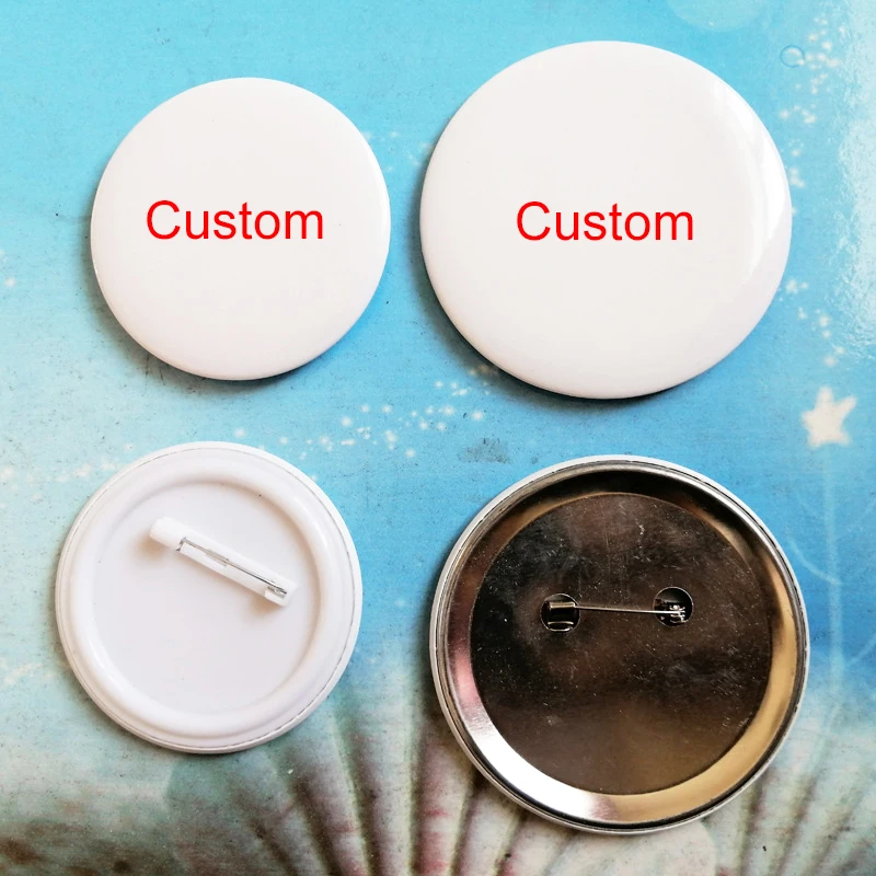 32mm 38mm 44mm 50mm 58mm 69mm 75mm Custom Shape DIY Anime Badges Plastic Metal Safe Pin Badge