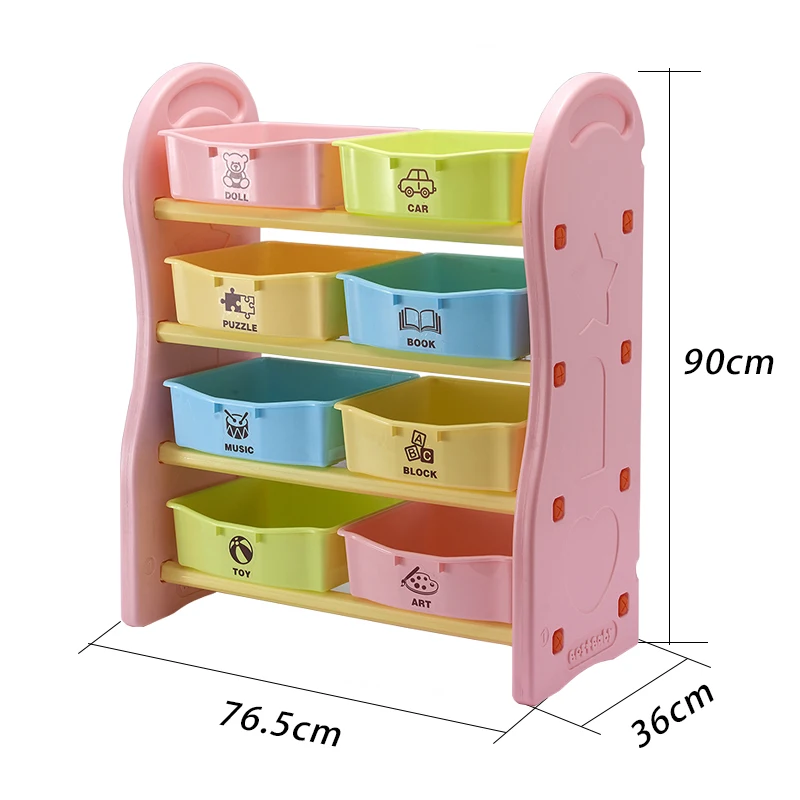 Custom High Quality Toy Cabinet Shelf Storage Plastic Toy Bin Organizer