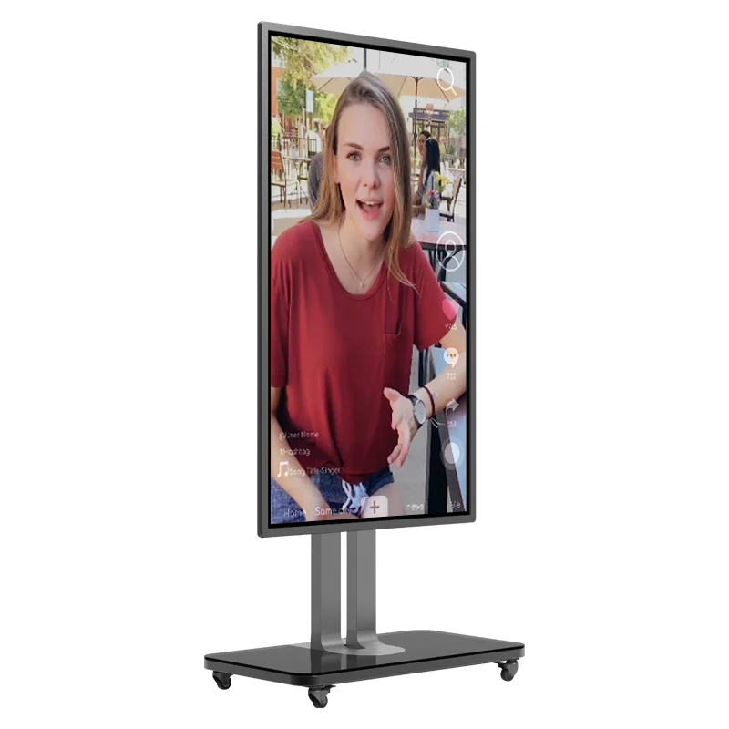 65 inch panel board interactive display live broadcast stand photo exhibition interactive display