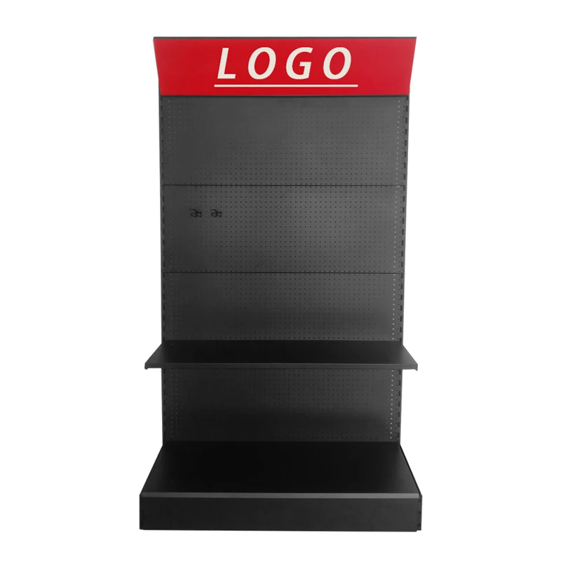 Custom Metal Hardware Store Products Display Racks And Stands For Ferreteria With Hooks And Shelves, Pegboard Display Stand