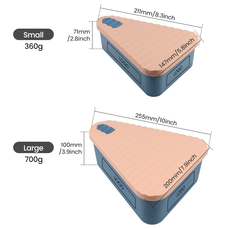Durable Food-Grade Silicone Reusable Storage Lunch Sandwich Box Pizza Container with Air Tight Lid for Sandwiches and Pizza