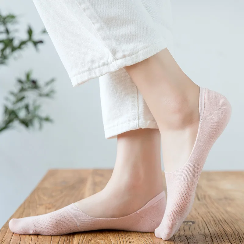  Adorable heels flat boat lace socks knit invisible women skin color no
