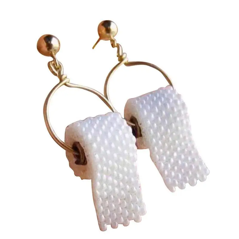 
2020 New Creative Toilet Paper Pendant Earrings For Women Funny Toilet Paper Roll Earings Fashion Ladies Earrings Jewelry  (62539529031)