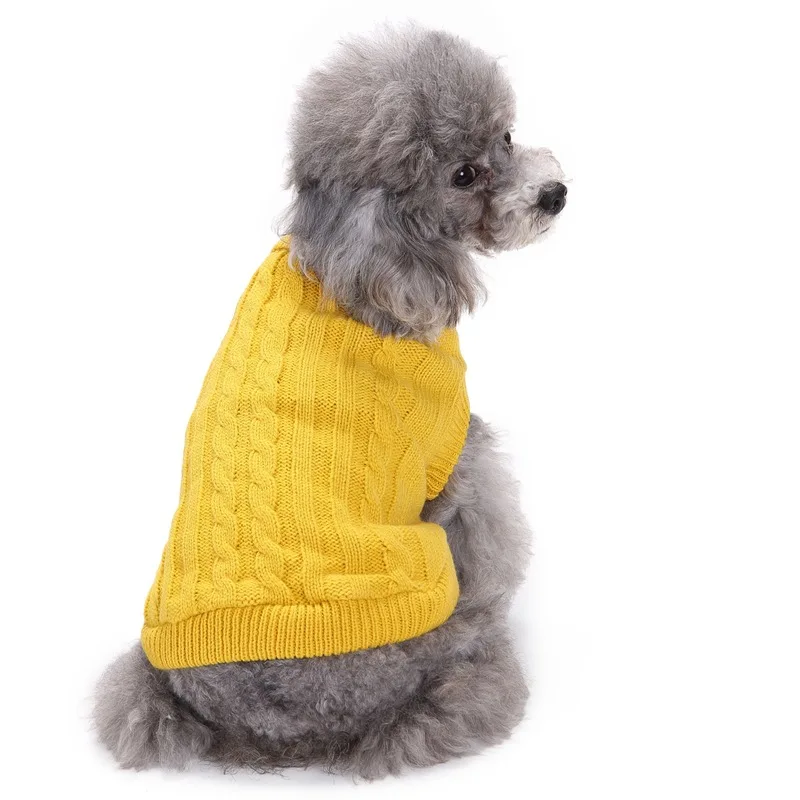 Ins 2022  Classic Design Christmas Knitted Dogs Clothing Pet Accessories Clothes Winter Solid Colors Dog Knitted Sweater