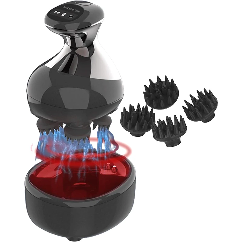 Rechargeable Wireless Portable Electric Handheld Head Massager with 4 Claws for Hair Growth Scalp Massager