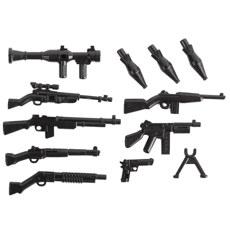 
City accessories ww2 soldiers figure army swat team military weapon gun building blocks 