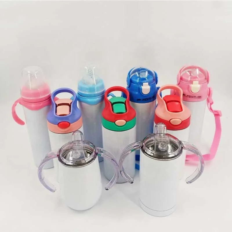 Factory Wholesale 350ml 12oz Sublimation Blank Tumbler Cups for Kids with Straw