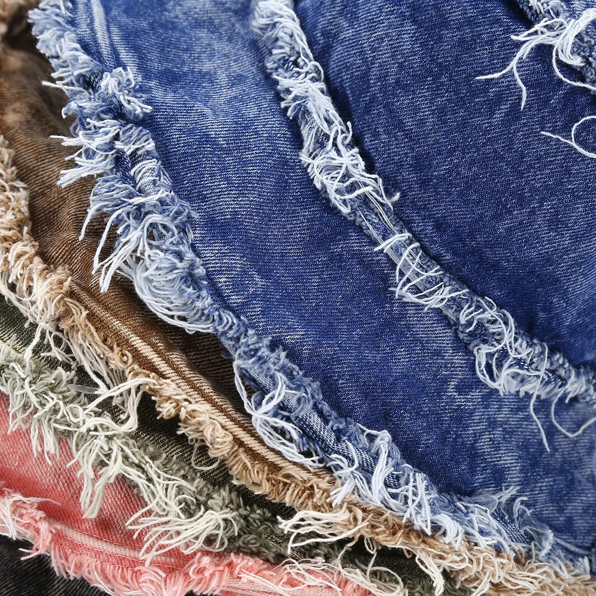 Summer outdoor Bucket Hat Sunscreen Washed Tasseled Vintage Fashion Street Hip hop Denim fisherman hat Boonie Fishing Cap