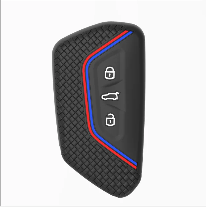  Силиконовый чехол для ключа автомобиля VW Volkswagen Golf 8 Mk8 2020 Skoda 3 кнопки смарт-Брелок дистанционного управления без держатель