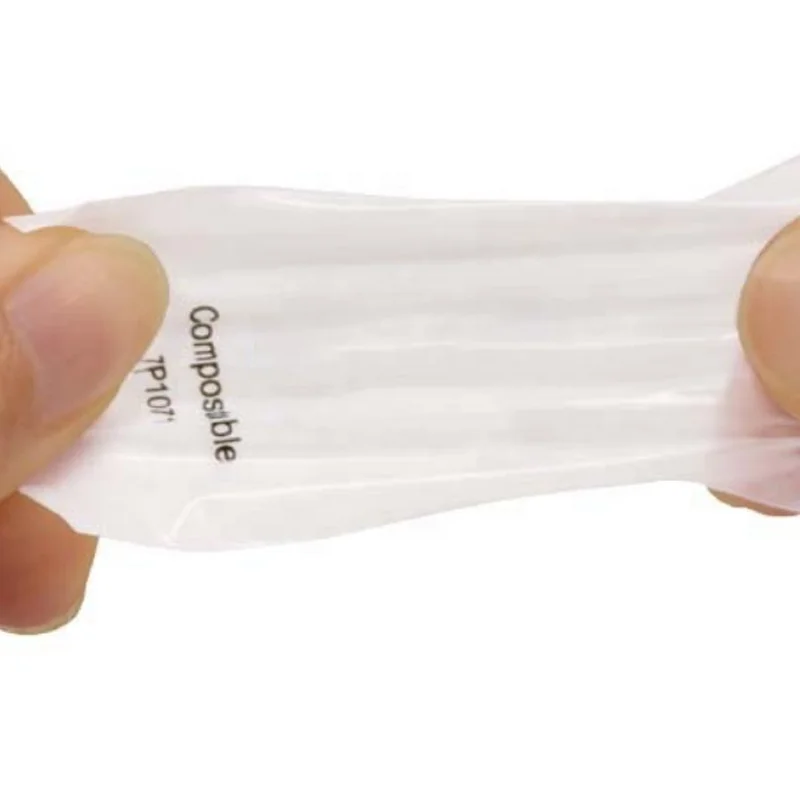 small biodegradable compost plastic bags eco friendly PLA corn starch self adhesive packaging compostable bags