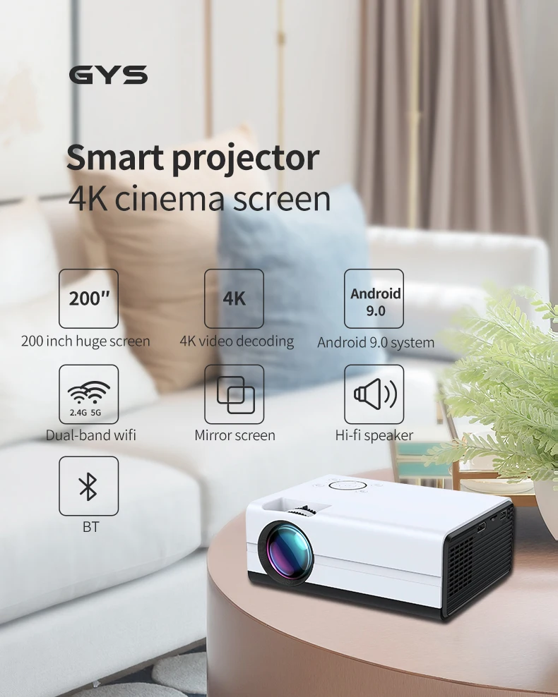 Заводской светодиодный проектор для домашнего кинотеатра 3D 4K LCD Video 1080P HD Android 9
