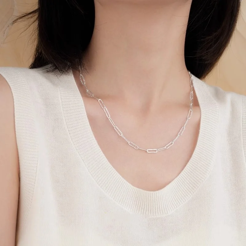 S925 sterling silver carpool flower chain cold wind full star beautiful flower chain very simple silver necklace women wholesale