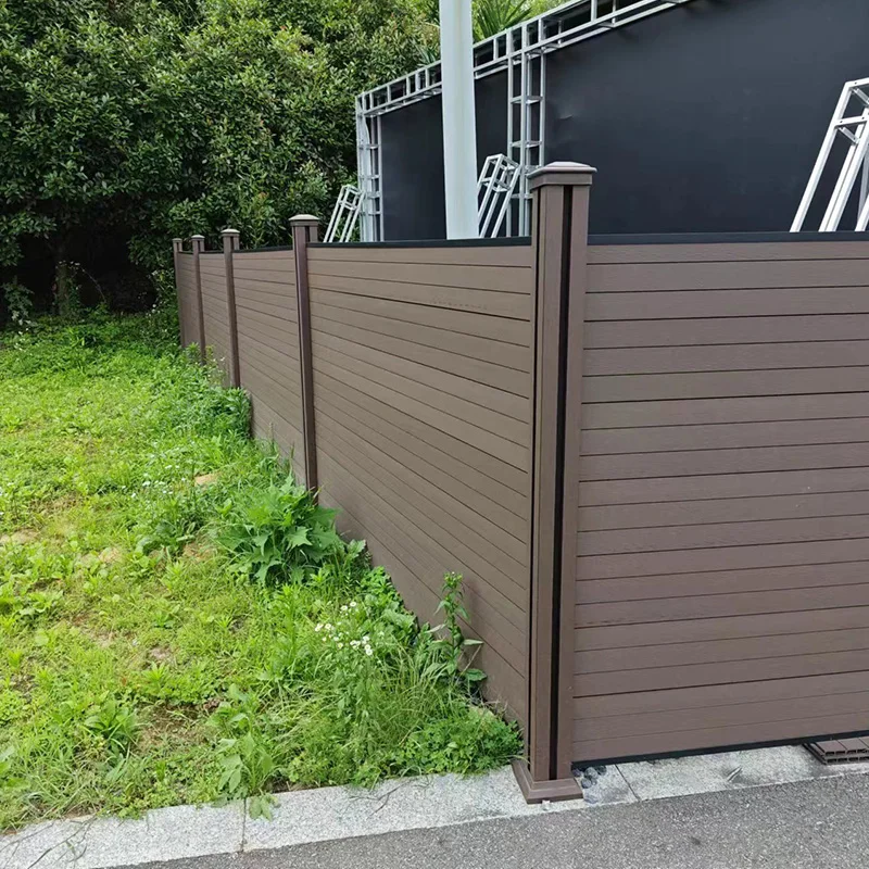Wooden Fence Panels  WPC Embossed Fence Anti-corrosion and Insect Repellent Modern Outdoor Privacy Garden Fence